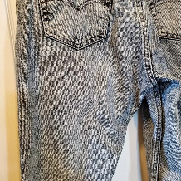 VINTAGE 80s/90s LEVI'S 550 W36 L36Acid Wash Distressed Raw Hem Tapered Jeans